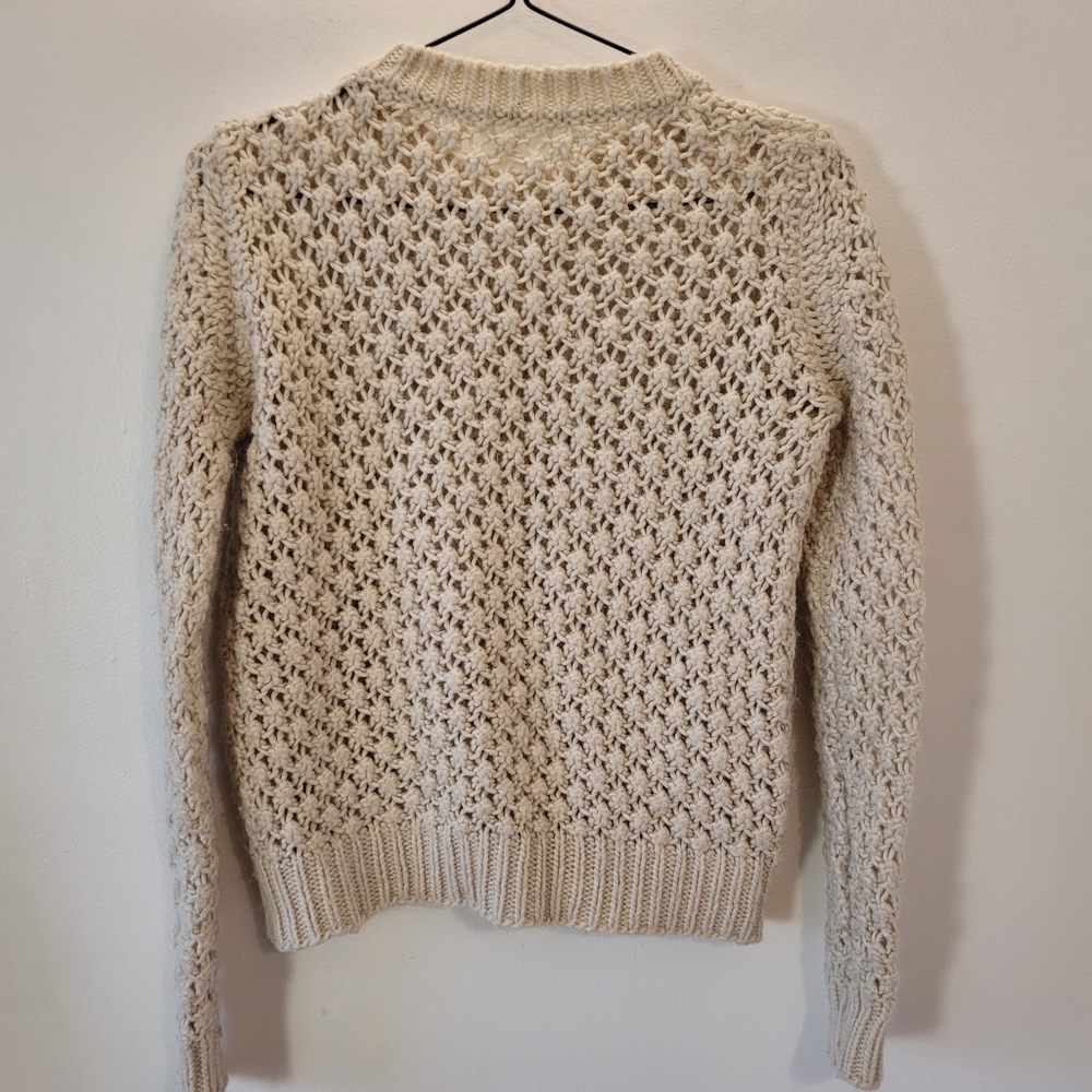 Vintage United Colors Of Benetton Crochet Knit Wool Alpaca Blend Sweater - Xs - Picture 3 of 9
